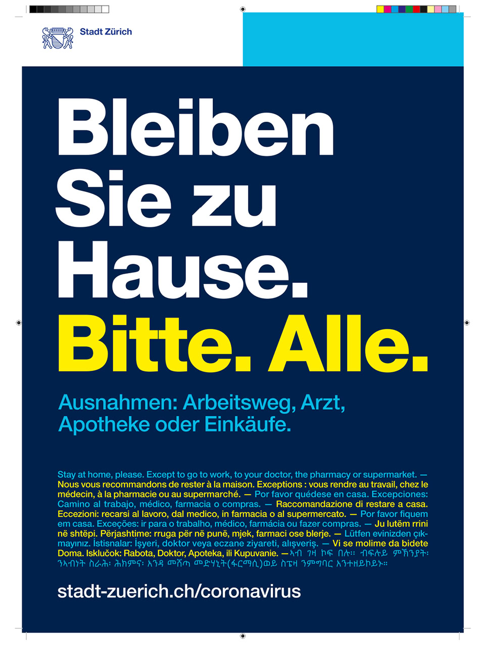 Bleiben Sie Zu Hause - Plakat 02 zrh covid 2