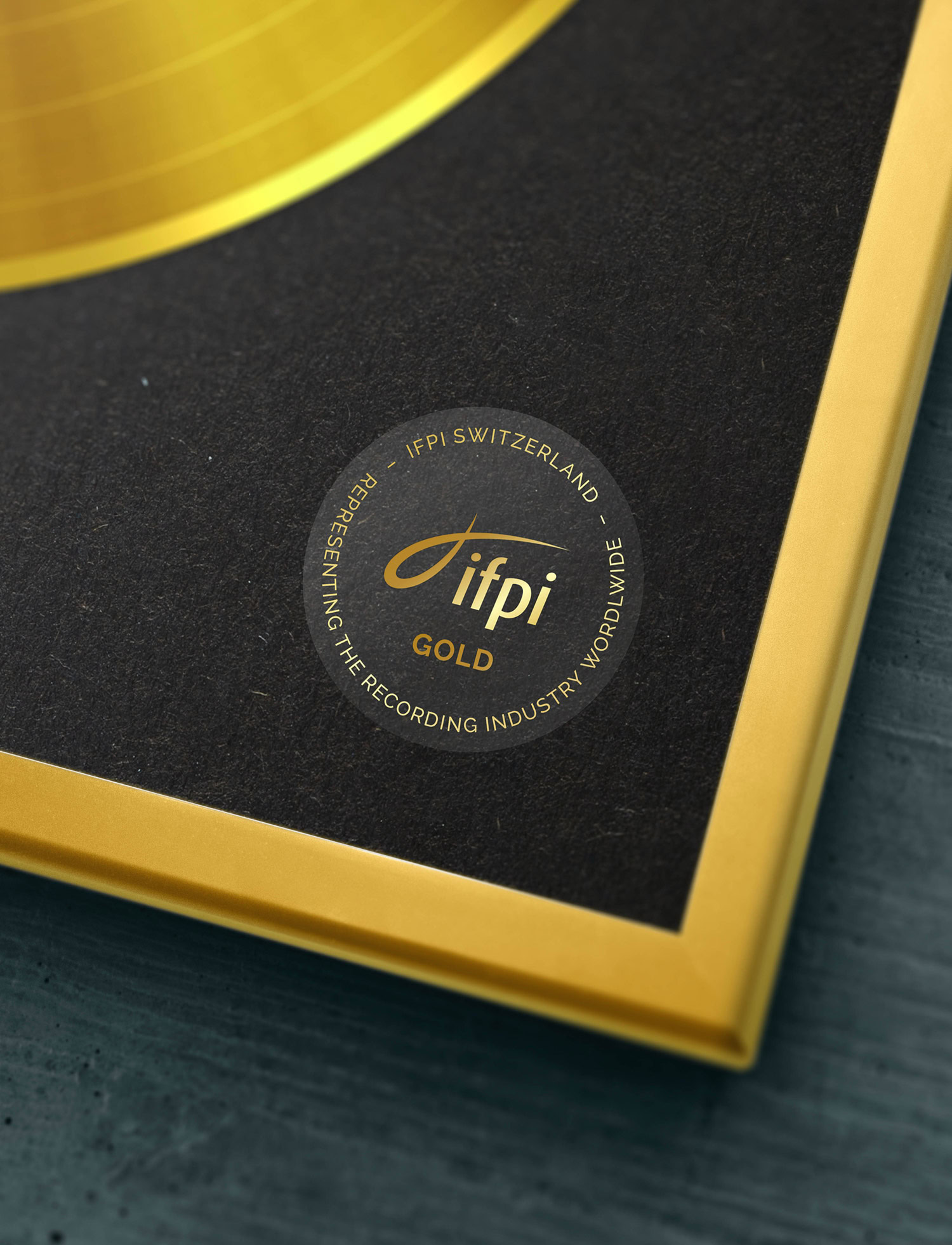 IFPI Gütesiegel Design IFPI Gütesiegel auf Gold-Schallplatte